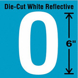 Stranco Die-Cut Reflective Letter Label,O,6In H DWR-6-O-EA