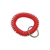 Sim Supply Wrist Coil Key Ring,Red,PK10  25PA23