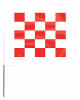Sim Supply Marking Flag, 30", Red/White,PVC,PK100  4530RW28544-200