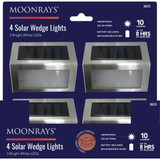Moonrays 4pk Solar S/S Wdge Light 26273 Pack of 6