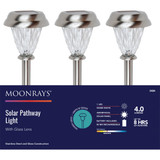 Moonrays Stainless Steel 4 Lm. Solar Path Light with Glass Lens 24004 Pack of 9