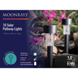 Moonrays Black Plastic Solar Path Light (10-Pack)