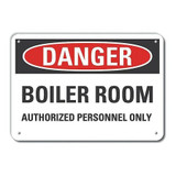 Lyle Auth Personnel Danger Sign,10x14in,Alum LCU4-0553-NA_14X10