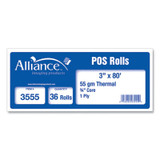 Alliance Thermal Cash Register-pos Roll, 3" X 80 Ft, White, 36-carton 3555 USS-AIP3555