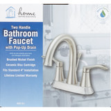 Home Impressions Brushed Nickel 2-Handle Lever 4 In. Centerset Bathroom Faucet with Pop-Up