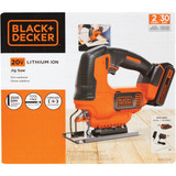 Black & Decker 20 Volt MAX Lithium-Ion 1.5 Ah Cordless Jig Saw Kit BDCJS20C 303875