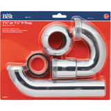 Keeney 1-1/2 in. ABS Decorative Polished Chrome P-Trap with 1-1/4 in. Reducer Washer