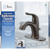 Home Impressions Oil-Rubbed Bronze 1-Handle Lever 4 In. Centerset Bathroom Faucet with Pop-Up