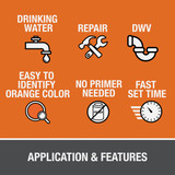 Oatey 16 Oz. Orange Lava One-Stop Hot Cut-In CPVC Cement 32167 401673