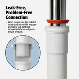 Keeney 1-1-2 In. or 1-1-4 In. White Plastic J-Bend Sink Trap with Reducer Washer 500K 444642