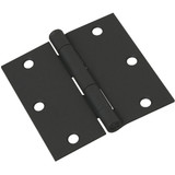 National 3-1/2 In. Square Black Door Hinge N241190