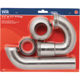 Keeney 1-1/2 in. ABS Decorative Brushed Nickel P-Trap with 1-1/4 in. Reducer Washer