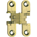 SOSS Satin Brass 1/2 In. x 1-1/2 In. Invisible Hinge, (2-Pack) 103CUS4