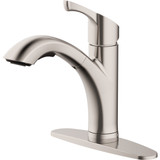 Home Impressions 1-Handle Lever Pull-Out Kitchen Faucet, Brushed Nickel