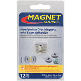 MagnetSource 1.68 Lb. Capacity Neodymium Disc Magnet with Adhesive (12-Pack) 07526 305183