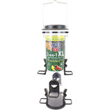 Perky-Pet 2-In-1 Clear Plastic 4 Lb. Capacity XL Tube Bird Feeder 3266 884963