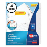 Avery® DIVIDER,WH,8TAB,4,PK,DIVI 14433
