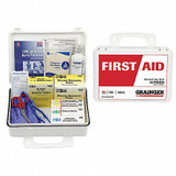 Sim Supply First Aid Kit w/House,138pcs,3x10",WHT  54624