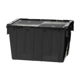 Orbis Attached Lid Container,Black,Solid,HDPE FP143 Black Recycled