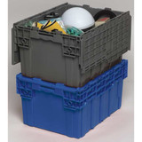 Orbis Attached Lid Container,Gray,Solid,HDPE FP403 Gray