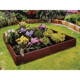 Bloomers 4 Ft. x 4 Ft. Brown Polyethylene Modular Raised Bed Garden 2455-6
