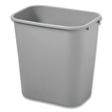 Deskside Wastebaskets, 7 gal, Plastic, Gray