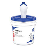 WetTask Wiping System - Bucket with Lid Only, Polyethylene, White/Blue
