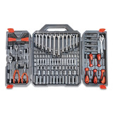 1/4 in and 3/8 in Drive 6-Pt SAE/Metric Professional Tool Set, 180 Piece