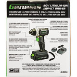 Genesis 20V 1-4 In. Hex Cordless Impact Driver Kit with 2.0 Ah Battery & Charger GLID20B 391884