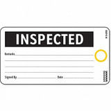 Electromark Inspected Tag,3 x 5-3/4 In,Bk/Wht,PK25 Y625755