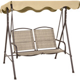 Outdoor Expressions 2-Person Tan Patio Swing TJSC-025T