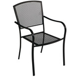 Outdoor Expressions Black Steel Mesh Stackable Chair M01-S2705