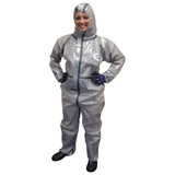 International Enviroguard Hooded Coverall,Elastic,Gray,XL,PK6 7215GT-XL