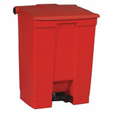 Rubbermaid Commercial Step On Trash Can,Rectangular,18 gal. FG614500RED