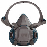 3m Half Mask Respirator,Silicone,Gray, Teal 6503