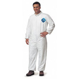 Dupont Collared Coverall,Elastic,White,XL,PK25 TY125SWHXL0025NF