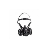 Msa Safety Half Mask Respirator,Hycar Rubber,Black 808075