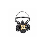 Msa Safety Half Mask Respirator,Silicone,Black 808073