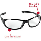 Kleenguard Safety Glasses, Clear, Anti-Fog, Black 28615