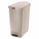 Rubbermaid Commercial Trash Can,Rectangular,24 gal.,Beige 1883553