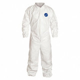Dupont Collared Coverall,Elastic,White,2XL TY125SWH2X0025VP