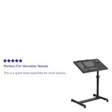 Flash Furniture Adj.-H Computer Stand,22 1-2 in W,Black NAN-JG-06B-BK-GG
