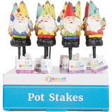 Exhart 9 In. Colorful Resin Gnome Pot Stake