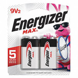 Energizer Battery,Alkaline,9V,Premium,PK2 522BP-2