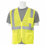 Erb Safety Safety Vest,Economy,Hi-Viz,Lime,XL 61649