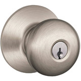Schlage Plymouth Knob Satin Nickel Keyed Entry Lock F51APLY619