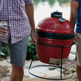 Kamado Joe Jr. 13.5 In. Blaze Red Ceramic Charcoal Grill KJ13RH 832725