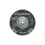 Wolverine Grinding Wheel, 7 in dia, 1/4 in Thick, 5/8 in - 11 UNC Arbor, 24 Grit