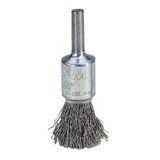 Crimped Wire Solid End Brushes, Stainless Steel, 25,000 rpm, 1/2" x 0.014"