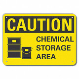 Lyle Rflctv Chemicals Caut Sign,10x14in,Alum LCU3-0128-RA_14x10